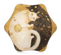 Boho Tai Chi Gatti Bianchi e Neri Ombrelli Designer per bambini Antivento Impermeabile Ombrelli con Striscia Riflettente (scenario) per pioggia antivento per viaggi