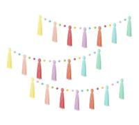 Boho Tassel Garland, Party Supplies for Christmas, 3 pezzi Boho Classroom Garland Decor, Photography School Bulletin Nursery Ceiling Class Library Elementary