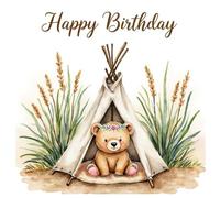 Boho Tent Birthday Guest Book: Rustic boho teepee-themed birthday guest book: Rustic Bohemian Sign-In Keepsake for Party Memories, Wishes & Photos | ... for Guests to Share Messages & Warm Wishes