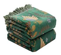 Boho Throw Coperta per letto - 100% cotone Ultra Soft Rustic Trapunta - Uccello floreale stampato decorazione fattoria, 200 × 230 cm per tutte le stagioni rustico tiro per divano sedia