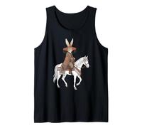 Boho Tribal Bunny Cavaliere Coniglio Cavallo Southwestern Art Canotta