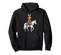 Boho Tribal Bunny Cavaliere Coniglio Cavallo Southwestern Art Felpa con Cappuccio