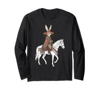 Boho Tribal Bunny Cavaliere Coniglio Cavallo Southwestern Art Maglia a Manica
