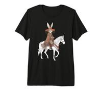 Boho Tribal Bunny Cavaliere Coniglio Cavallo Southwestern Art Maglietta Premium