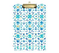 Boho Tropical Patterns Blue A4 portablocco in massa mini appunti carino impermeabile per classe di quinta elementare essenziale per insegnanti dimensioni 9 x 12