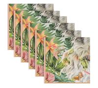 Boho Tropical Retro Dog cena tovaglioli panno grande 6 tovaglioli 50,8 x 50,8 cm servilletas de tela para bordar
