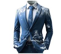 boho uomo doppiopetto abiti retrò stile etnico aperto davanti giacca casual business, Blu, L