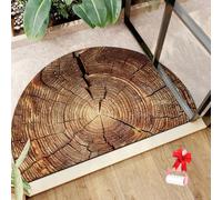 Boho Vintage Half Round Door Mat,Semicircular Absorbent Non Slip Soft Floor Carpet,Indoor Outdoor Semi Circle Entrance Rug for Kitchen Patio Front Door Mat Decor