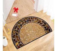 Boho Vintage Half Round Door Mat,Semicircular Absorbent Non Slip Soft Floor Carpet,Indoor Outdoor Semi Circle Entrance Rug for Kitchen Patio Front Door Mat Decor