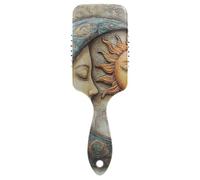 Boho Vintage Luna e Sole amichevole cuoio capelluto massaggiatore capelli Progettato massaggio del cuoio capelluto per capelli ricci con manico ergonomico cepillo para peinar