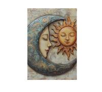 Boho Vintage Luna e Sole piccole bandiere all'aperto banner per esterno per la decorazione esterna 28x40 doppia faccia