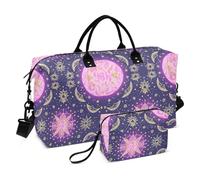 Boho Viola Mistero Luna Decorativa Grande Borsa Da Palestra Con Cinghia Regolabile per Palestra Multifunzionale Bolsa para en Avion