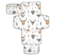 Boho West Highlander mucca marrone riutilizzabile fasciatoio con tasca in tessuto portatile fasciatoio per mamme, papà cambiador de pa?ales para Bebes
