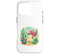 Boho Western Floral Cow Skull Desert Cactus Watercolor Custodia per iPhone 16 Pro