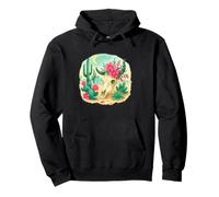 Boho Western Floral Cow Skull Desert Cactus Watercolor Felpa con Cappuccio