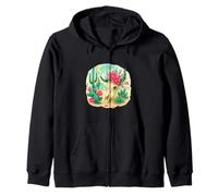 Boho Western Floral Cow Skull Desert Cactus Watercolor Felpa con Cappuccio