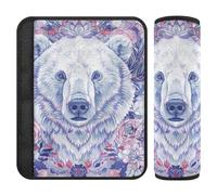 Boho White Polar Bear Florals 2 pz seggiolino auto Protector Stop cintura di sicurezza taglio in collo per camion funda para cinturón de carro