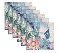 Boho White Polar Bear Florals tovaglioli di stoffa matrimonio casa panno cena tovaglioli set di 6 50,8 x 50,8 cm servilletas de tela para mesa navidad