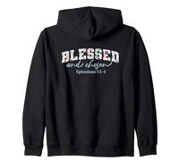 Boho Wildflower Bible Verse Christian. Blessed Felpa con Cappuccio
