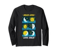 Boho Witchy Hippy Celestial Luna Solis Sun Man sulla Luna Maglia a Manica