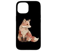 Boho Woodland Fox patchwork floreale autunno folk Custodia per iPhone 15