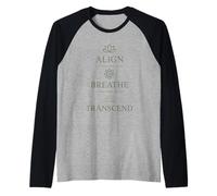 Boho Yoga Spirituale Regalo Per Yogi Mindful Lotus Flower Maglia con Maniche Raglan
