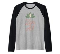 Boho Yoga Spirituale Regalo Per Yogi Mindful Lotus Flower Maglia con Maniche Raglan