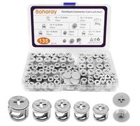 Bohoray 135 Pezzi Eccentrico Ruota Dado, 5 Taglie Eccentrica Connettore Vite per Mobili, Dadi a Camma Ferramenta con 2 Tipi di Tappi, Raccordi Connettori per Mobili Cassetti