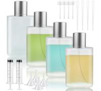Bohoray 4 Pezzi 50ml Flacone Spray Vuoto, Frosted Vetro Bottiglia Spray, Boccette Vaporizzatore Profumo, Portaprofumo da Viaggio Ricaricabile, Con Imbuti, Pipette, Siringa, per Viaggi, All'aperto