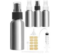 Bohoray 4 Piazza 50ml Flacone Spray Vuoto,Alluminio Bottiglia Spray,Contenitore Spray Vuoto,Portaprofumo Da Viaggio,Spray Superfine Flaconi Spray Vuoti,Atomizzatore Con Etichette,Imbuti,Siringhe