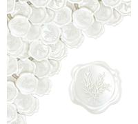 Bohoray 50 Pezzi Adesivi Ceralacca Bianco Perla, Ramo D'ulivo in Rilievo Sigilli Cera Adesivi Ceras Lettera, Sigilli Ceralaccas Autoadesivi Vintage per Matrimonio, Buste, Confezioni Regalo, Fai Da Te