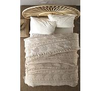 BOHORIA® Bali Coperta copriletto, coperta relax da giorno reversibile, soffice coperta da divano con decorazione, molto grande, 220 x 240 cm, motivo e colore: elefante, beige Sepia