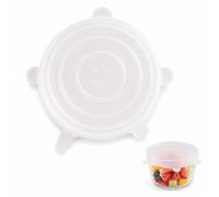 BOHUIMYI - Confezione da 6 coperchi elasticizzati in silicone per alimenti, riutilizzabili per uso alimentare, 9 cm, coperchi ermetici a tenuta stagna, per yogurt, ciotole, tazze, utilizzabili in