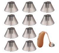 BOHUIZ 10 cupole per apparecchi acustici, colore grigio scuro, a forma di tulipano, punte per apparecchi acustici, adatte per ricevitori standard, per strofinare le orecchie, accessori per ceralacce