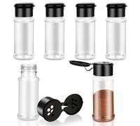 BOHUIZ 6 barattoli per spezie da 100 ml, in plastica, trasparenti, per cucina, cassetto, portaspezie, campeggio