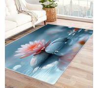 BOHUO 3D Tappeti Morbido Tappeto Retro Spiaggia Oceano Fiori zen Soggiorno Camera Sala Tappeti Camera Da Letto Rug Cucina Antiscivolo Lavabile carpet(Rosa)-120x150cm