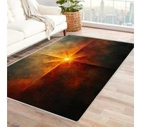 BOHUO 3D Tappeto Salotto Vintage Astratto Decorazione Per La Casa, Tema Oceano Nautico, Tappeto Decorativo Blu Per Interni(Arancione 41)-90x150cm