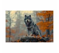 BOHUO Animali Quadri Grandi Dimensioni Quadretti Da Parete Foresta autunnale Pittura Floreale Quadri Moderni Soggiorno Casa Camera da Letto Decorazioni Parete(Grigio 66)-80x120cm Non incorniciato