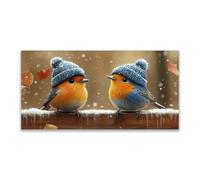 BOHUO Quadro su Tela Stampe inverno Soggiorno Simpatici animali Quadro Moderno Camera Da Letto Stampa Foto Su Tela Soggiorno Decorazioni Arte(Blu 45)-60x120cm Non incorniciato