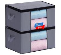 Boic 2 Pezzi 90L Contenitori Per Armadio Salvaspazio, Scatole Per Armadio Salvaspazio, Scatole Per Vestiti Organizzatore Armadio Per Organizzare Camere Da Letto, Armadi, Vestiti, Trapunte