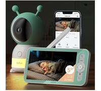 BOIFUN 2K Baby Monitor, Telecamera 360° con Luce Notturna e Display da 5 Pollici, Controllo tramite App Mobile e Monitor LCD, Tracciamento Automatico, Rilevamento di Suoni e Movimenti