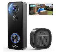 BOIFUN 2K Videocitofono Wifi da Esterno Campanello Senza Fili da Esterno, Angolo Ultra-Largo 180°,Rilevamento PIR umano, Audio Bidirezionale, Allarme, IP65, Batteria 5200mAh, 2.4Ghz