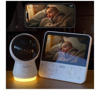 Boifun Baby Monitor 5.5’’ Video Audio con Telecamera 4MP 360° Zoom 4X, WiFi, App controllo fuori casa, AI Intelligente, Audio Bidirezionale, Temperatura & Umidità, Luce Notturna, SD, Batteria 4000mAh