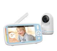 Boifun Baby Monitor con Telecamera Rotante 360° HD, Schermo IPS 5”, Audio Bidirezionale, Rilevamento Temperatura, Batteria 3050mAh, Zoom 3X, Visione Notturna,Modalità VOX, Ninne Nanne per Neonati