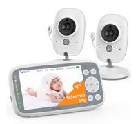 BOIFUN Baby Monitor Video Con Telecamera, Senza Wi-Fi, 4" IPS Schermo Con Zoom 5X, Facile Da Usare e Configurare, Rilevamento del Suono, ModalitÃ VOX