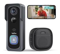 BOIFUN Videocitofono Wifi 2K UHD Campanello Senza Fili da Esterno con Suoneria e Allarme Immediato, 166°Angolo Visuale, Rilevamento Umano PIR, Audio Bidirezionale, Batteria ricaricabile, IP65, 2.4Ghz