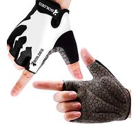 boildeg Guanti da Ciclismo in Tessuto Traspirante e Resistente (Bianco, XL)