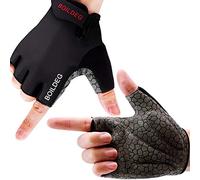 boildeg Guanti da Ciclismo in Tessuto Traspirante e Resistente (Nero, XL)