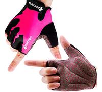 boildeg Guanti da Ciclismo in Tessuto Traspirante e Resistente (Rosso, S)