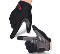 boildeg Guanti da Ciclismo in Tessuto Traspirante e Resistente (Solido dito lungo nero, L)